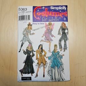 Simplicity 5363 Fairy Princess Pirate Costume VTG Sewing Pattern Size 6 -  12